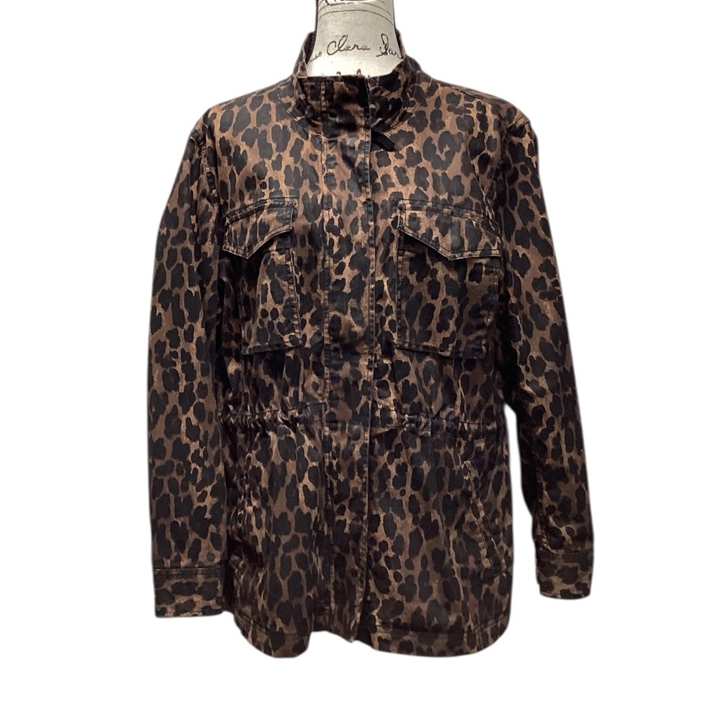 Style & Co leopard print Military jacket Size Extra Large - Picture 5 of 15